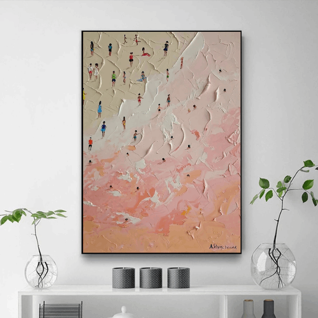 Tableau Plage Sable Rose