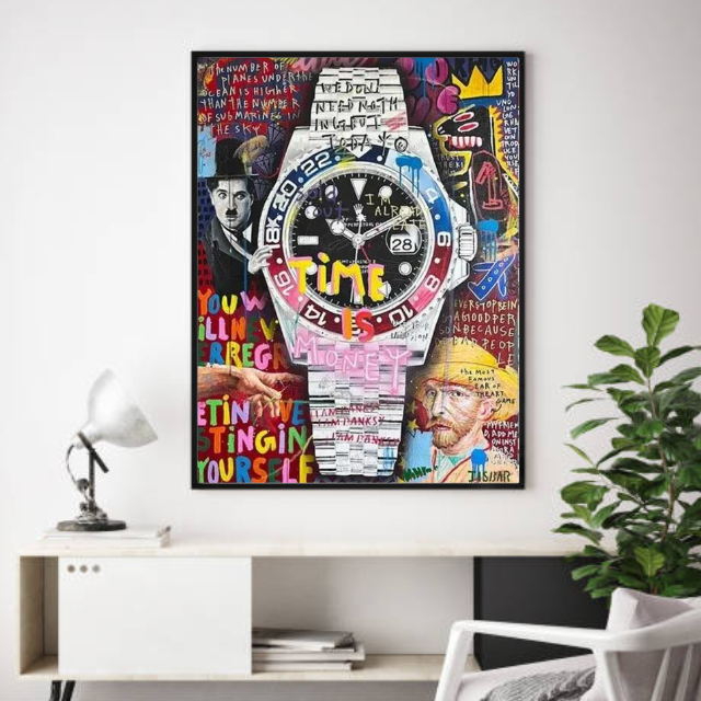 Tableau montre Rolex Pepsi Coloré