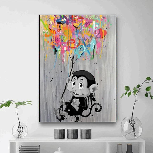 Tableau Singe Coloré