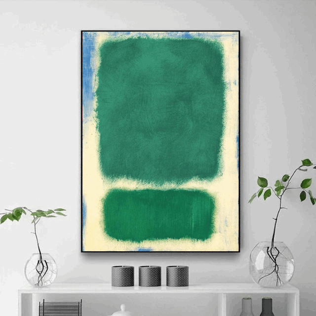 Tableau Abstrait Vert et Blanc